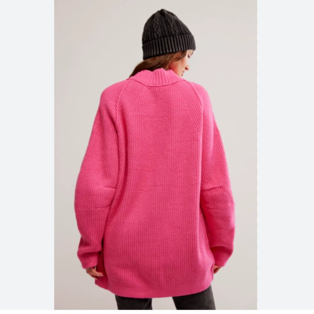 Free People Sunbeam Sweater in Hot Pink Small - Picture 2 of 6